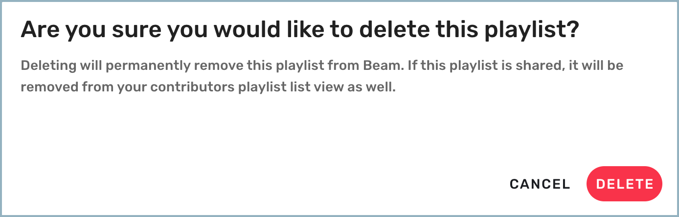 Confirm deletion of playlist