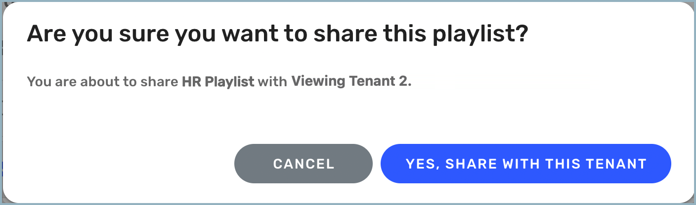 Confirm unsharing with tenant