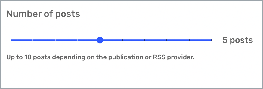 RSS Feed Content Ticker settings - Number of Posts options