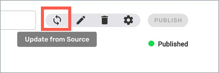 Slides content window - Upload from Source icon highlighted