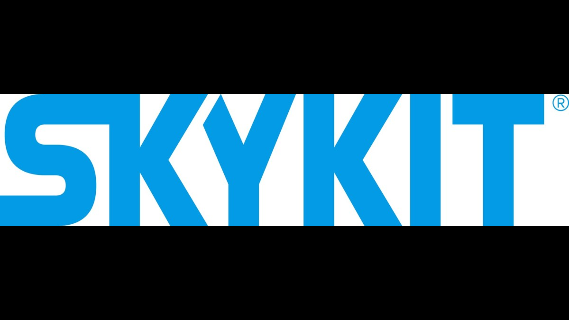 Logo of Skykit, showcasing bold blue letters representing the brand identity.