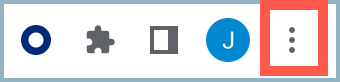 Chrome browser - three-dot menu highlighted