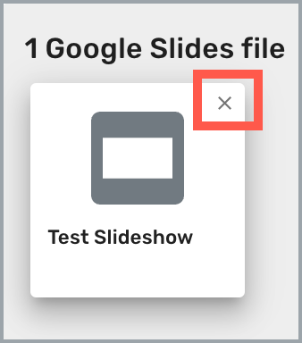 Slideshow file with X (exit) icon highlighted