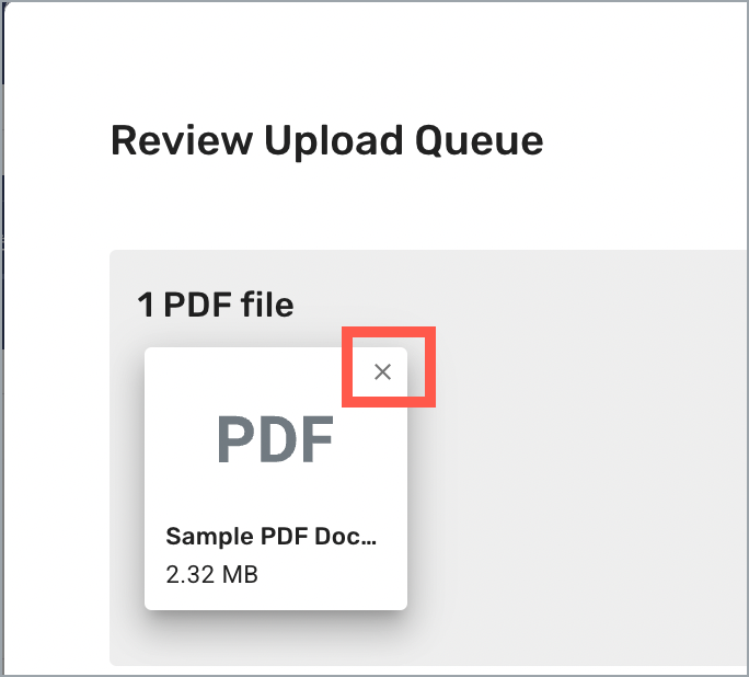 File preview with X highlighted