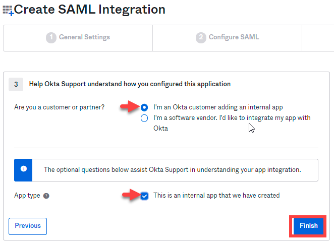 create saml integration
