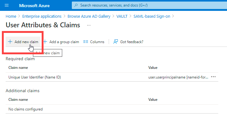 user attributes & claims
