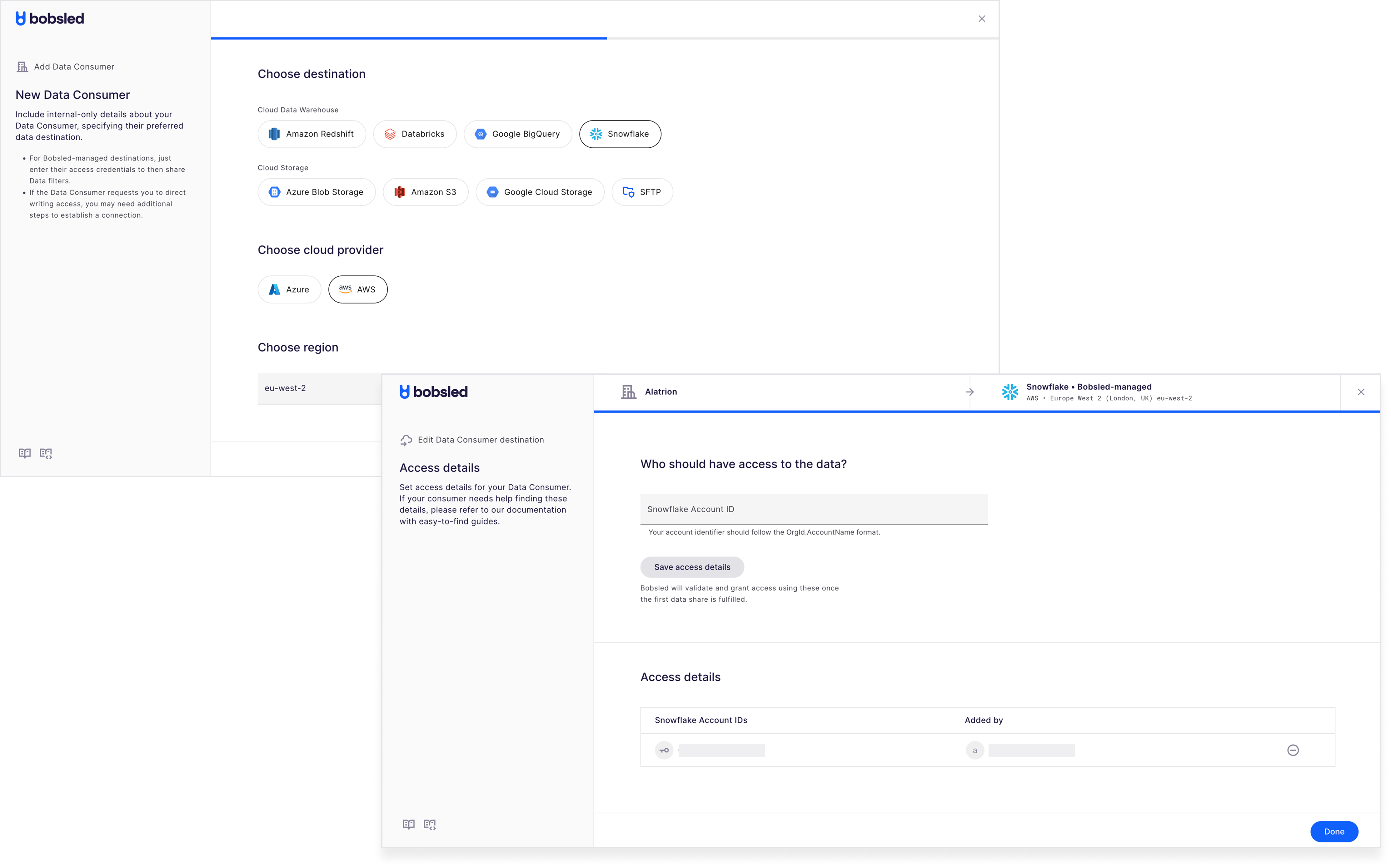 Bobsled-managed Snowflake setup guide