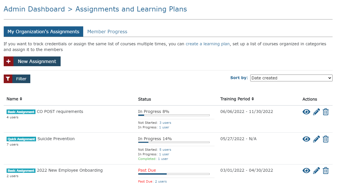 Assignments / Learning Plans Overview - Feature Overviews