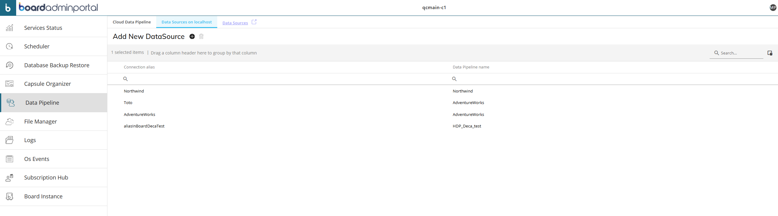 Interface for adding new data sources in a cloud data pipeline management system.