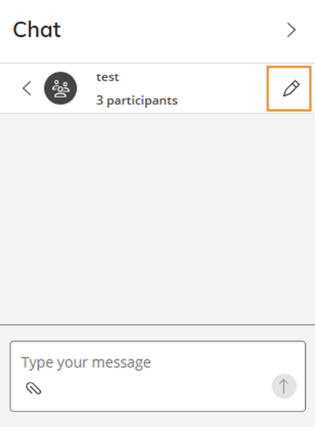 Chat interface showing participants and an edit option for the group chat.