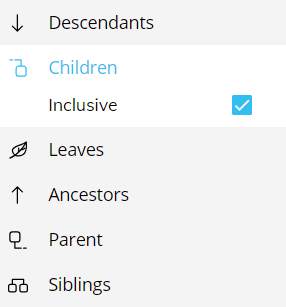 Select menu: children option