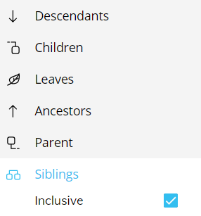 Select menu: siblings option