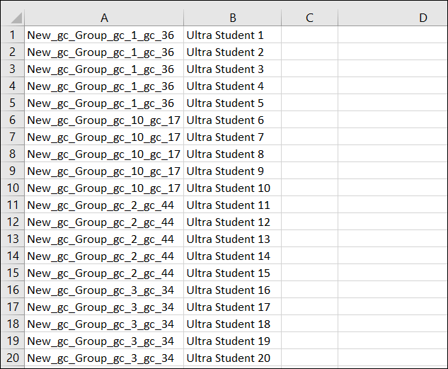 Allocate a large number of students to groups using Excel  7