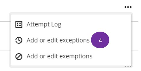 Assessment add or edit exception