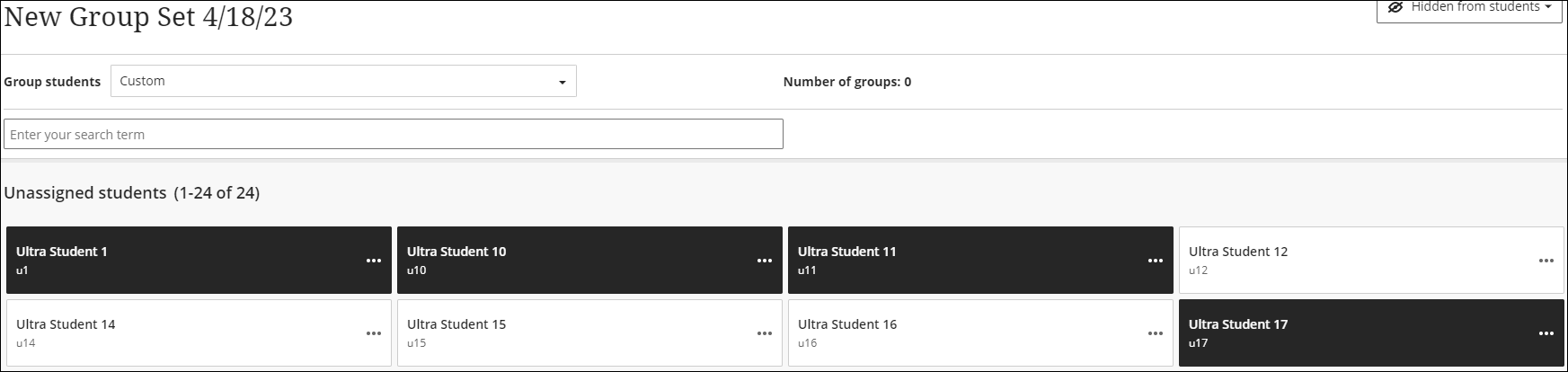 Creating custom groups small number of groups 3