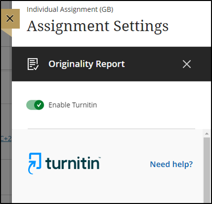 Enable Turnitin on an Ultra Assignment