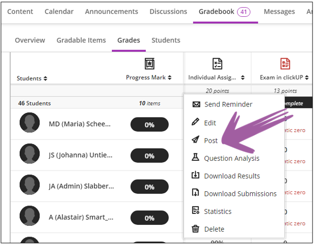 post grades_grid view