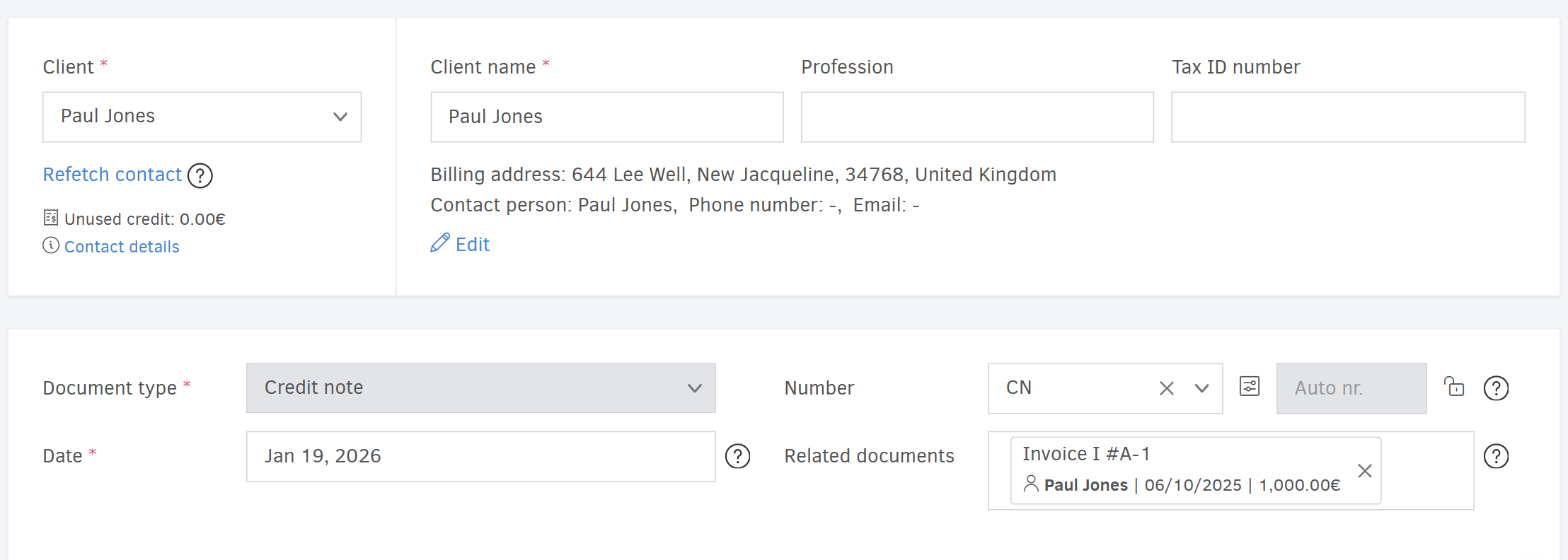Add credit note-first fields to fill-in