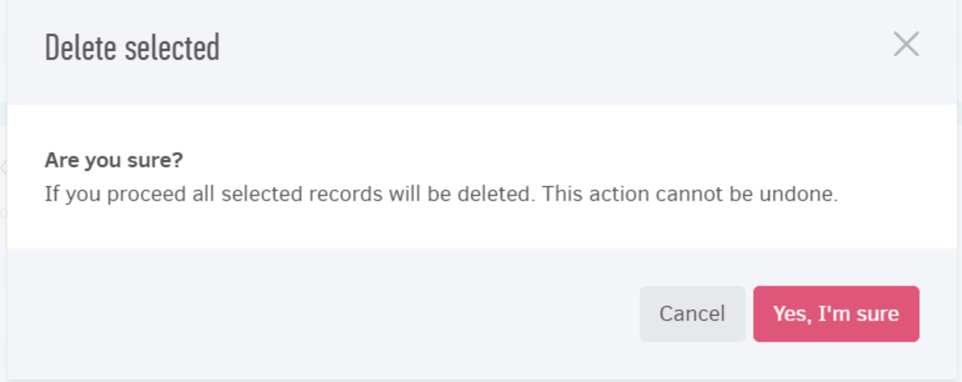 Delete selected attahments - Confirmation dialogue