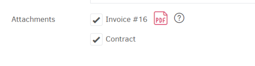 Invoice Email attachments
