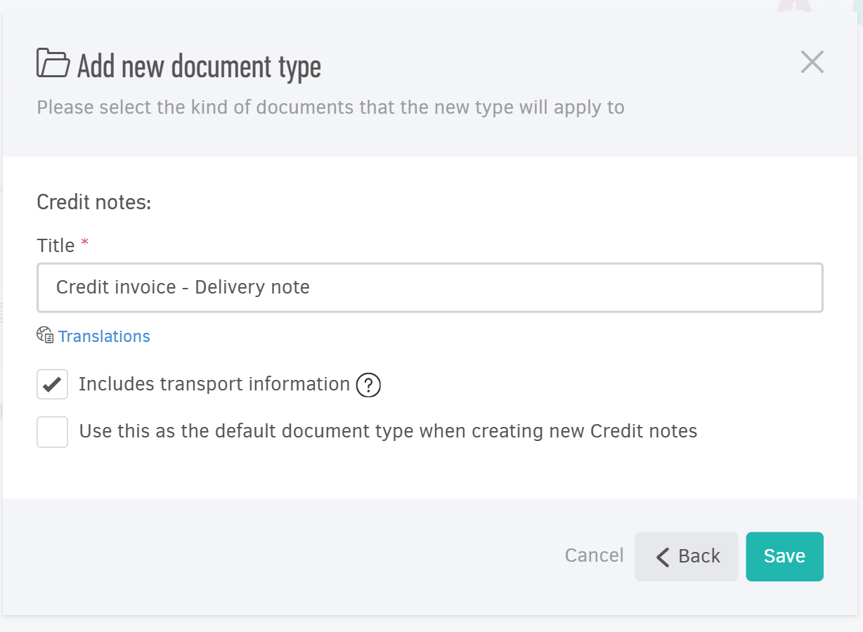 Credit invoice - Delivery note