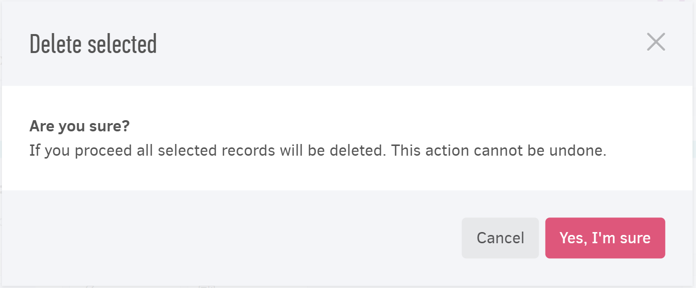 Delete selected files- Confirmation dialogue