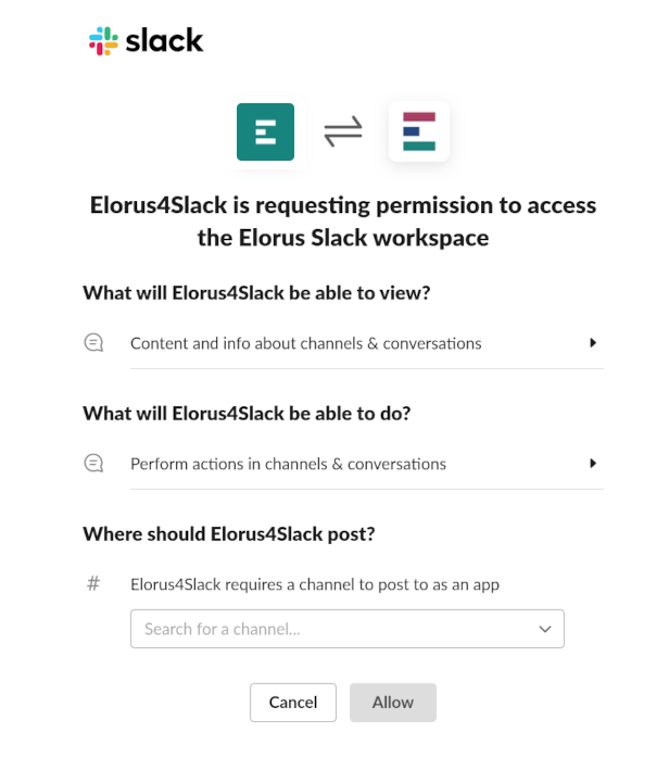 Authorizing Elorus4Slack