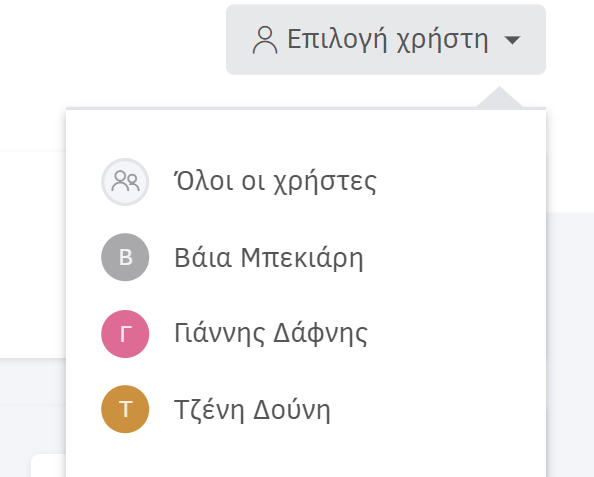 Επιλογή χρηστών για την εμφάνιση των αποτελεσμάτων