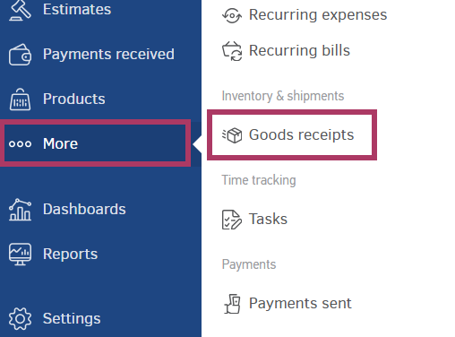 Adding goods receipts