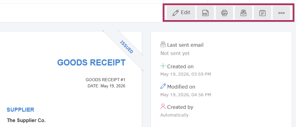 Managing goods receipts