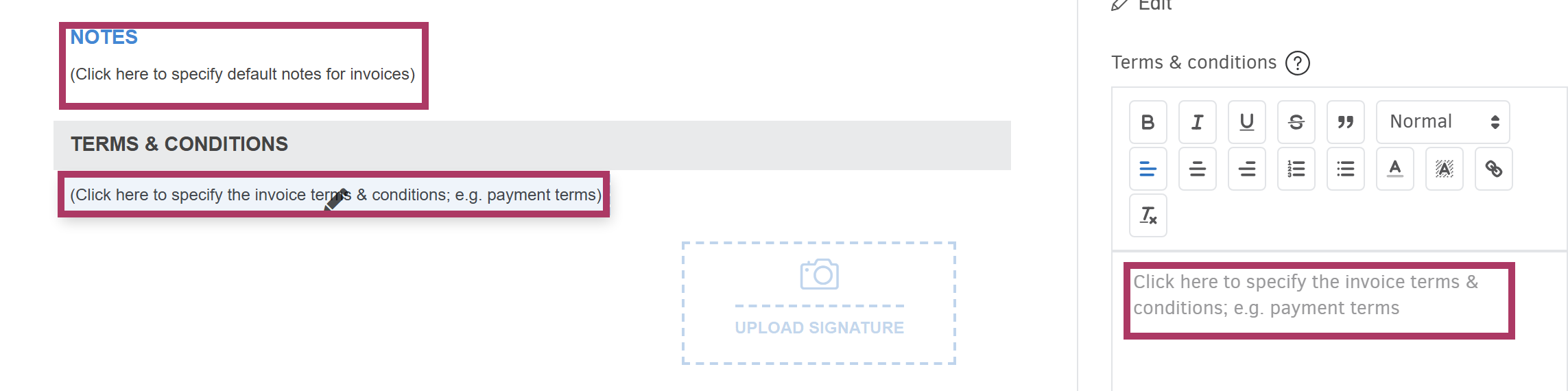 Notes, Terms & Conditions