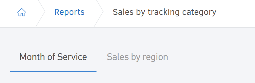 Sales by category report – Category tabs example