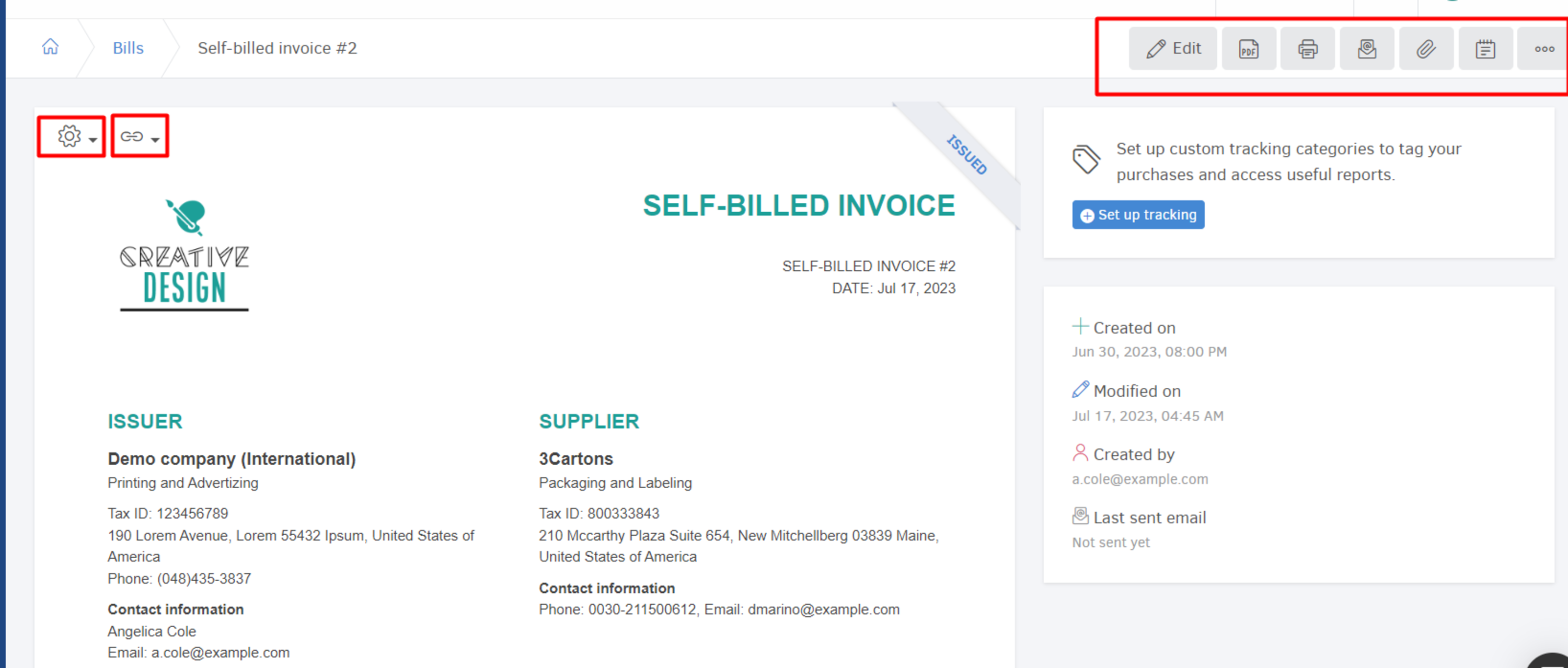 self billed invoice details 1