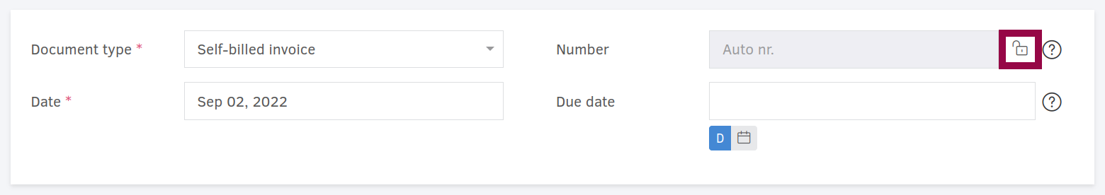 Self-billed invoices - Numbering