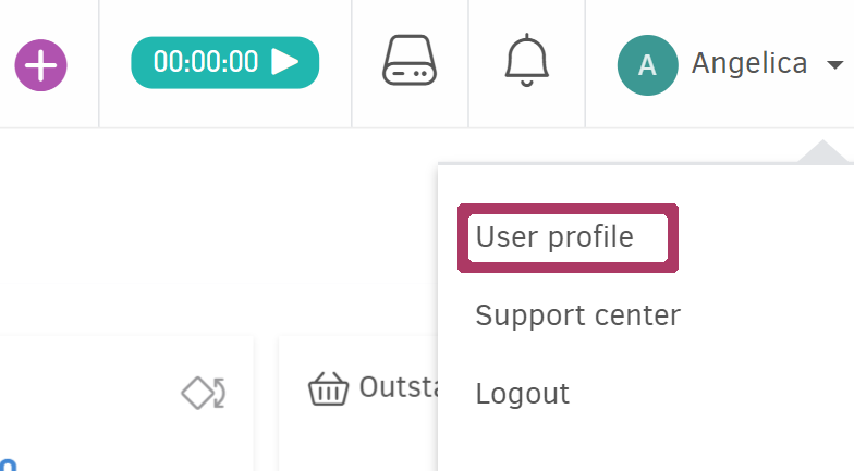 User profile management pop-up menu