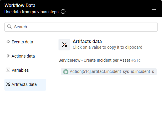 ArtifactDataServiceNowCreateIncidentperAsset.png