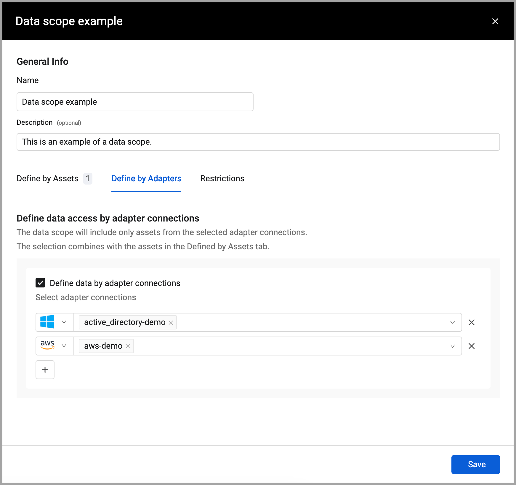 Data scope by adapter
