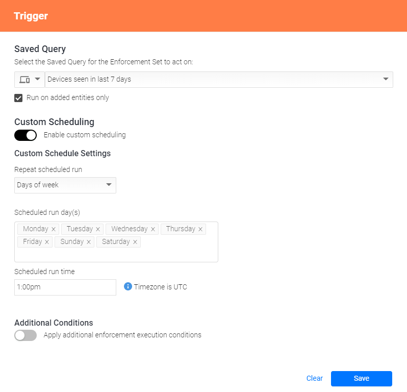 Configuring Triggers Working With Enforcement Sets