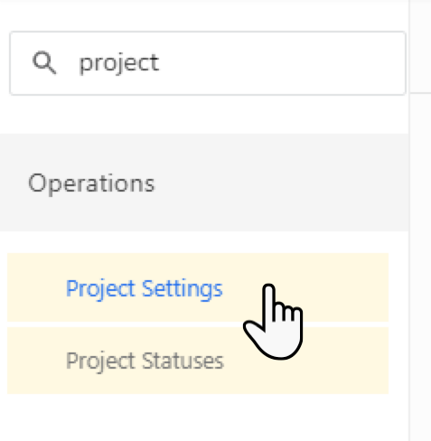 User navigates to Project Settings in the Pricebook Items section of a software interface.