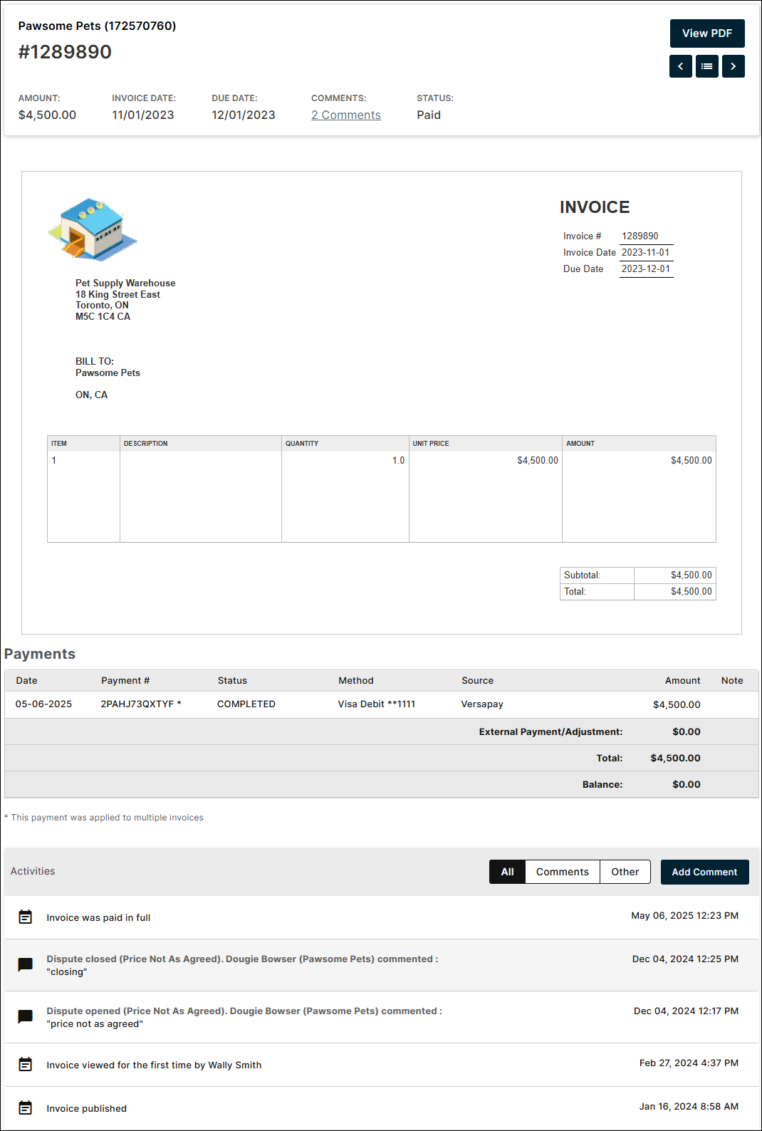 Using the Versapay Customer Portal (Merchant Template)