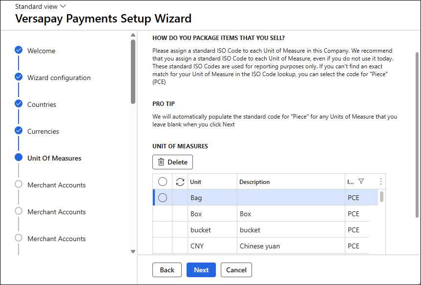 Unit Payments Versapay Payments Setup Wizard
