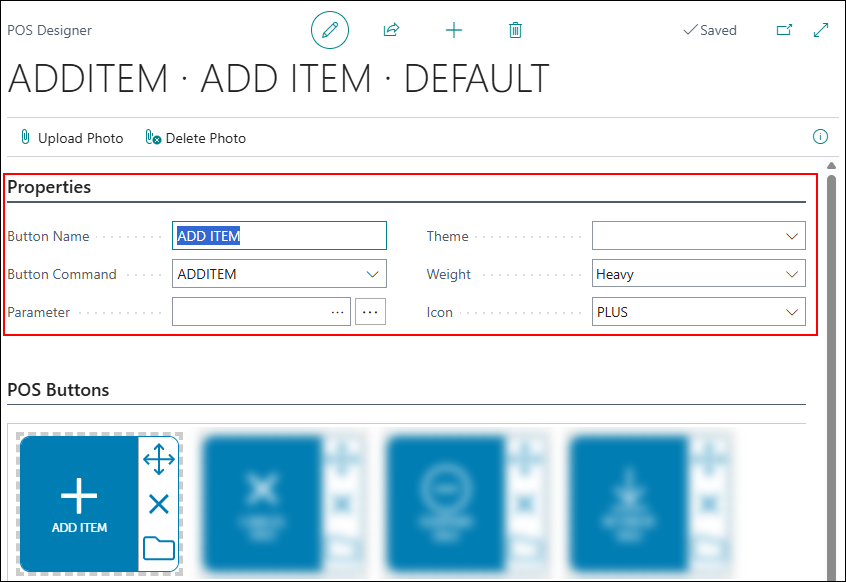 POS Designer: Properties