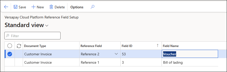 Reference Field Setup