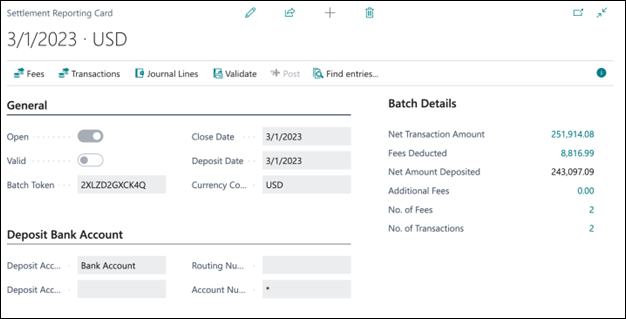 Settlement & Fee Reporting
