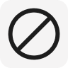 Symbol indicating prohibition or restriction, commonly used in signage and warnings.