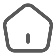 A simple house icon representing home menu in digital design, indicating the Home tab in the Supermetrics sidebar in Google Sheets.
