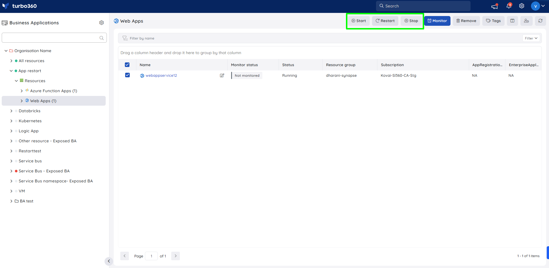 Web App - Azure Resource Features