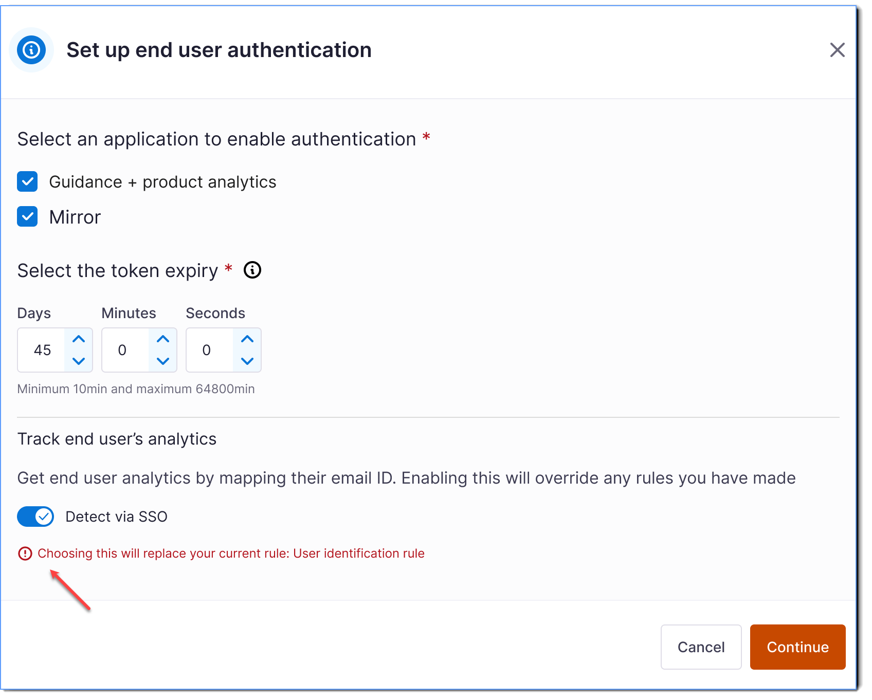 Track analytics for SSO and end-user authentication