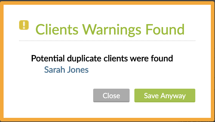 Duplicate client entries