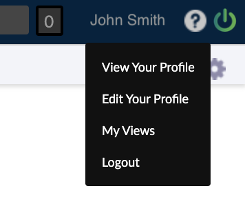 User Settings navigation with View your profile, Edit your profile, My Views and Logout options